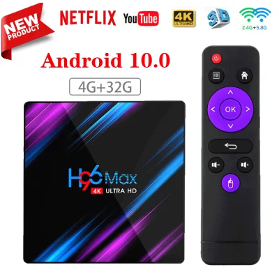 [2021 NEW] BINZU H96 Max Smart TV Box Android 10 RK3318 4GB 32GB USB3.0 1080P H.265 60fps Google Voice Assitant Youtube Neflix 4K Smart TVbox 9.0 H96max