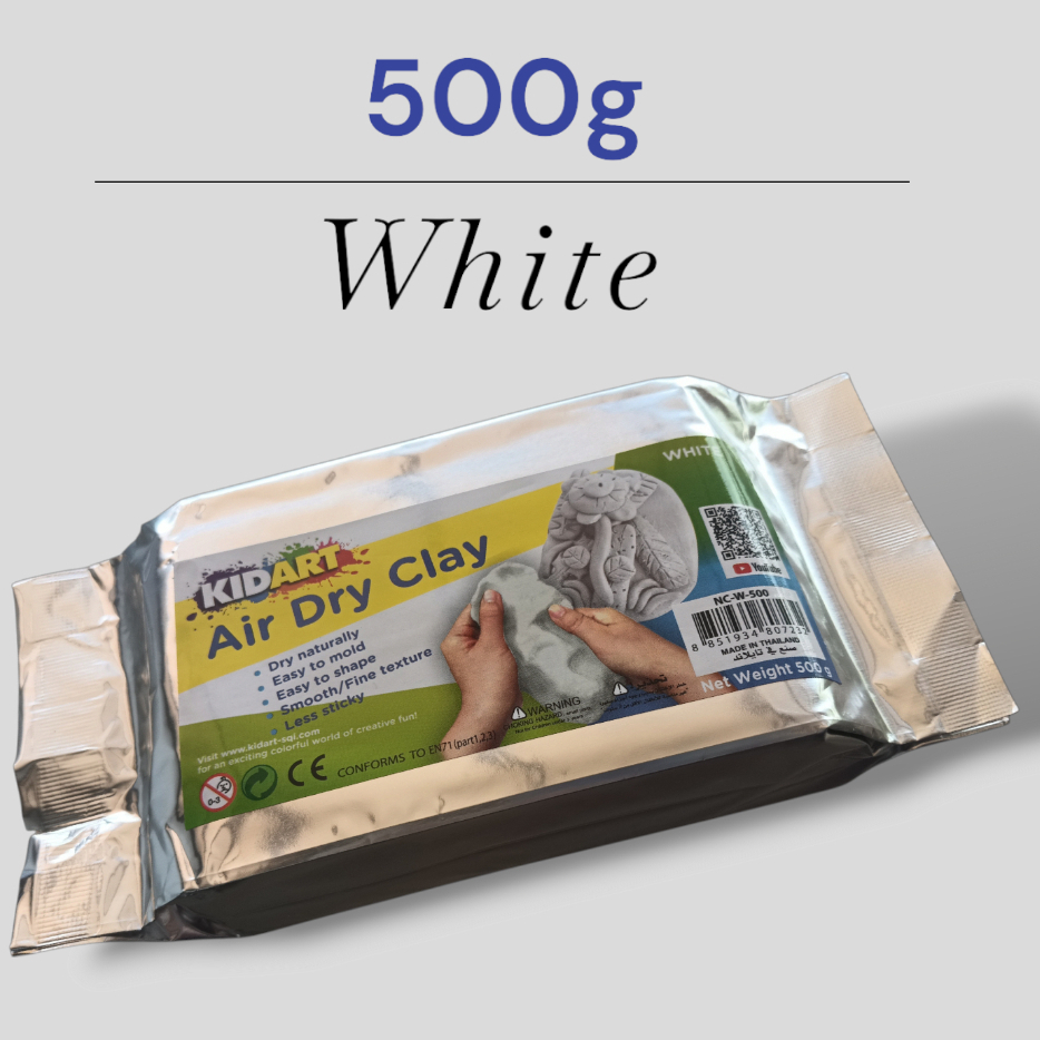 [ KIDART ] 250g / 500g WHITE COLOUR AIR HARDENING CLAY / AIR DRY CLAY WHITE 250g / 500g