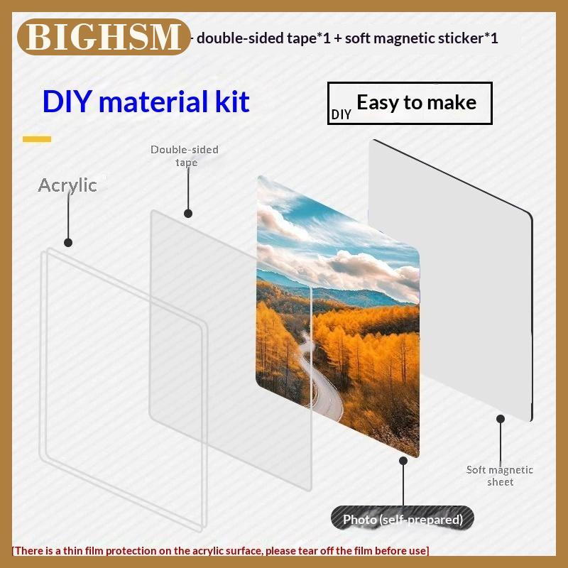 BIGHSM 1 10Pcs Magnetic Refrigerator Sticker DIY Acrylic Fridge Magnet Material Set for Art Project Kitchen Accessories