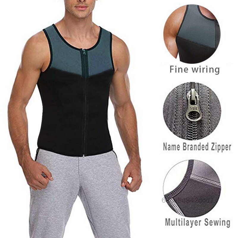 Mayoung đàn ông Thermo Neoprene Sweat Sauna Shaper Vest không tay áo sơ mi eo Trainer Body Shaper Slimming Trọng lượng Suit D4-VN