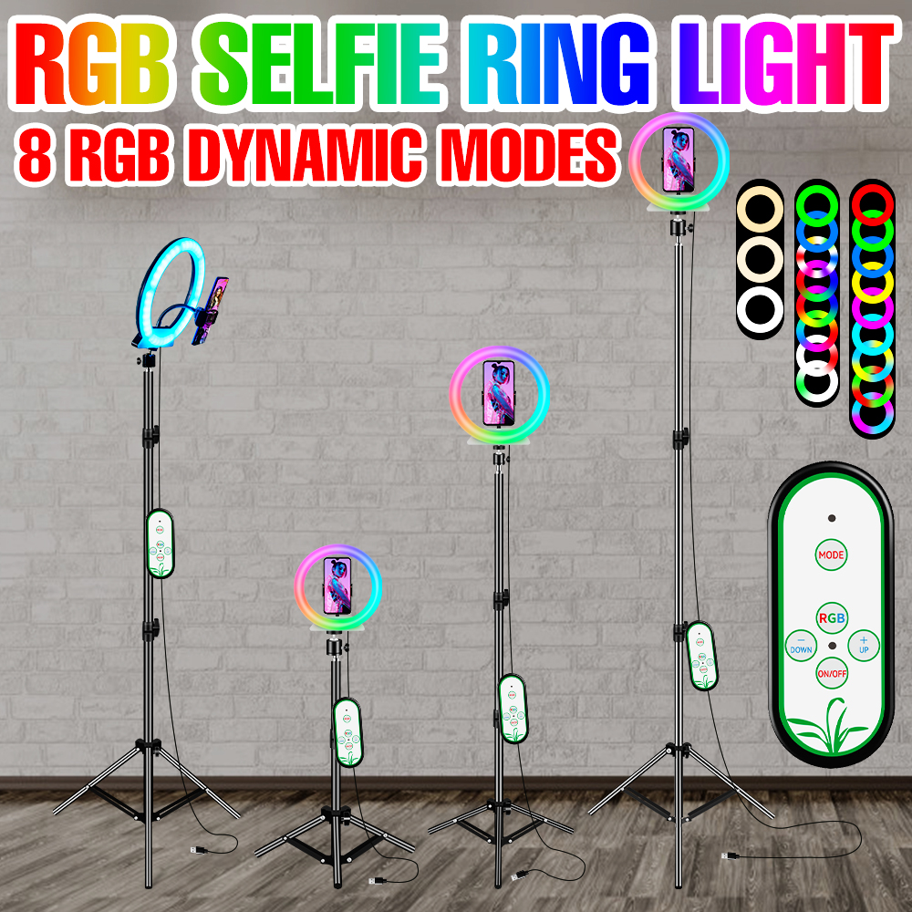 【Booming】 50cm Led Ring Rgb Fill Lamp Photography Lighting Usb Selfie 5v Dimmable Live Video Tripod Ringlight Profissional