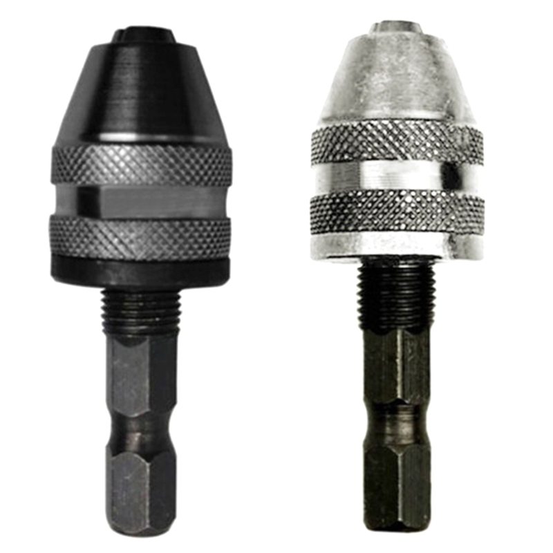 LIWEILY-HexDrill Chuck Keyless Screwdriver Impact Driver Adaptor Electric Motor Clamp Chuck Fixture Hex 0.5-3.6mm