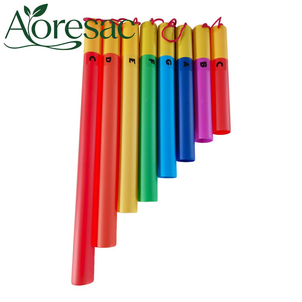 Aoresac 8 ชิ้นดนตรีเสียงหลอดที่มีสีสันชุด 8 โทนเสียงหลอดเครื่องดนตรีเคาะของขวัญวันเกิดดนตรีเสียงหลอดชุดสำหรับประสิทธิภาพโดยรวมบ้านห้องเรียน ราคา 715 บาท*ส่งฟรี
