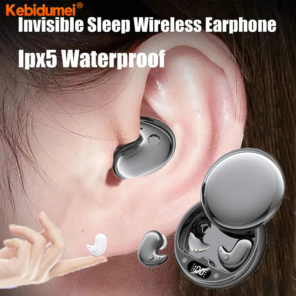 Kebidumei Sleep Bluetooth 5.3 Earphones Earbuds Tiny Mini Invisible Headphones Hidden Noise Reduction TWS Wireless Headsets Sports Stereo ราคา 165 บาท*ส่งฟรี