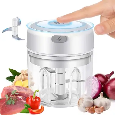 [SG LOCAL STOCKS] Wireless Portable Electric Mini Food Mincer Processer Garlic Chilli Food Blender with USB Charging