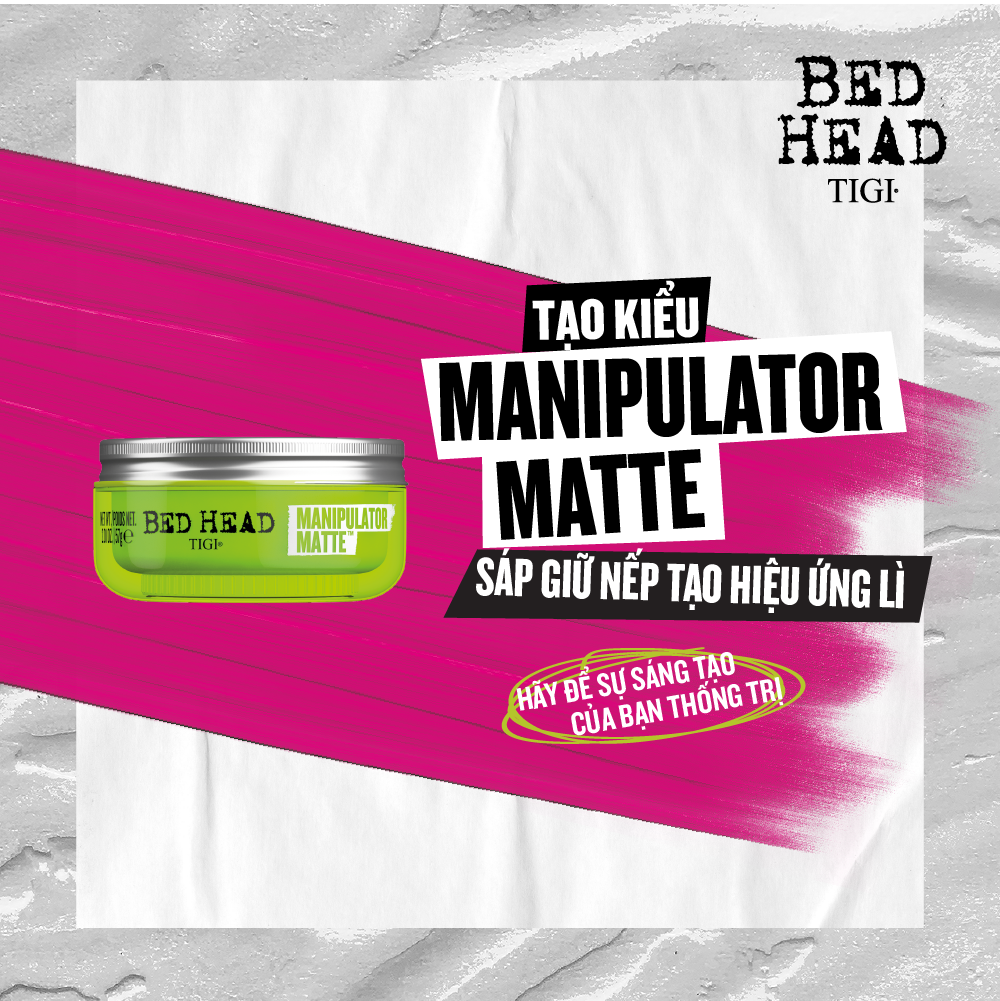 Sáp mềm giữ nếp cứng tigi bed head manipulator matte™ 2.01 oz 57g