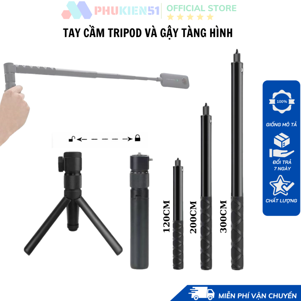 Digi360 invisible selfie stick and tripod handle to make stunning video