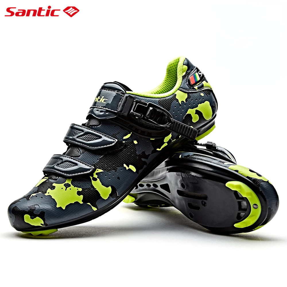 Santic Nam Giày Đi Xe Đạp Cho Đường Cleats Đế Nylon Thoáng Khí Khóa Xe Đạp Xe Đạp Giày