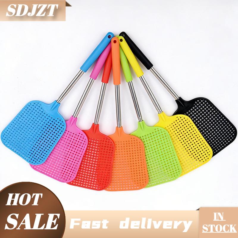 SDJZT ไม้ตีแมลงวันแบบยืดหดได้พลาสติกทนทานพร้อมเครื่องไล่ยุงสแตนเลสอุปกรณ์เสริมสำหรับใช้ในบ้าน ราคา 24 บาท*ส่งฟรี