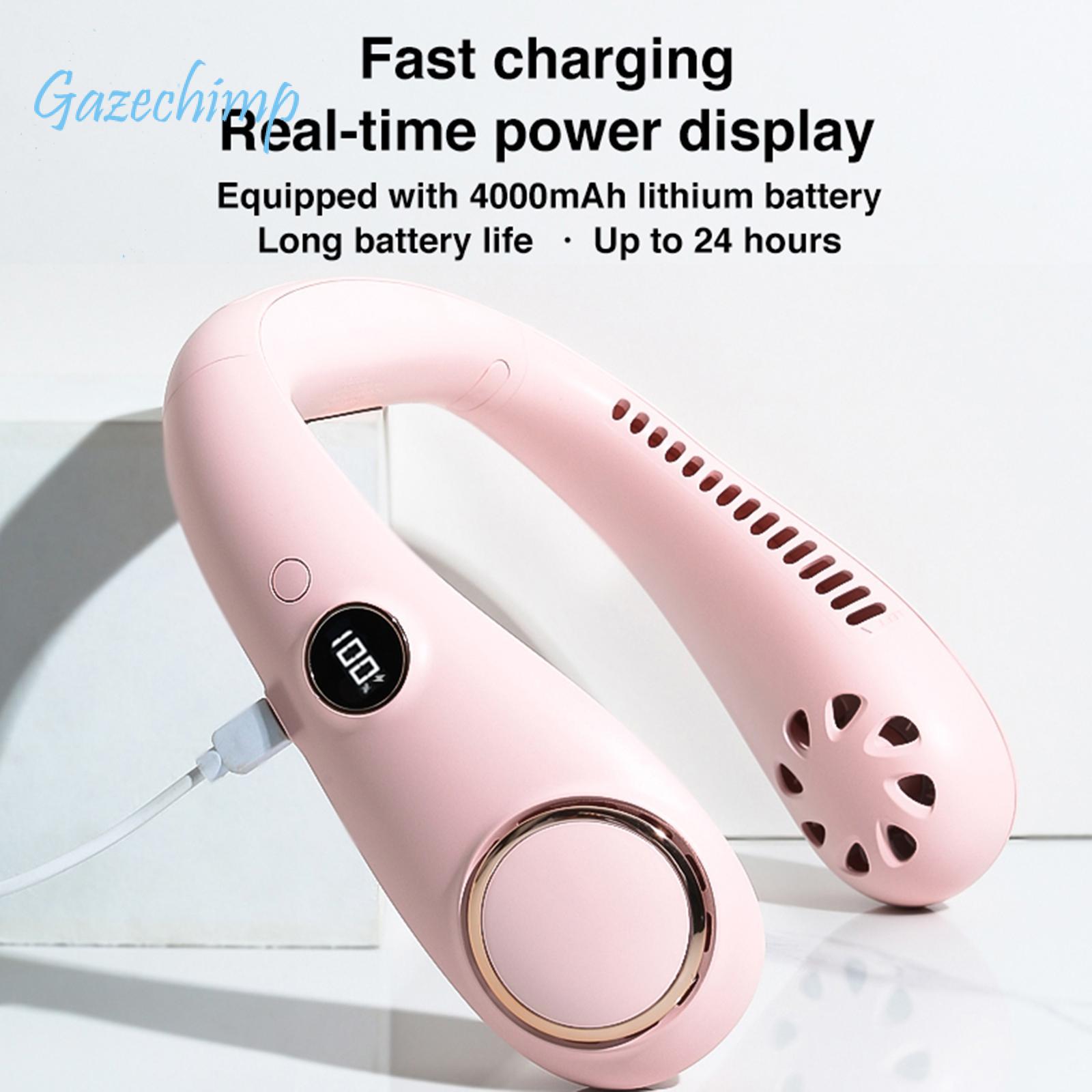 Gazechimp USB Powered Hand Free Hanging Neck Fan Air Cooler White