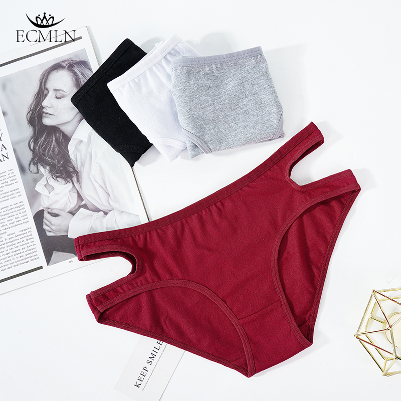 【Clearance ECMLN Quần lót cạp thấp Ancora Red Fashion xu hướng mới cho nữ, quần lót hở lưng gợi cảm, chất liệu cotton nguyên chất, kháng khuẩn