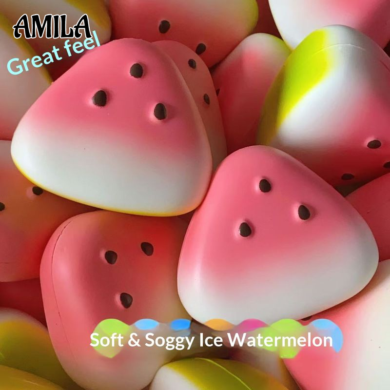 AMILA Summer Watermelon Squishy Toy Soft Slow Rebound Stress Relief Fun捏捏乐 ราคา 16 บาท*ส่งฟรี