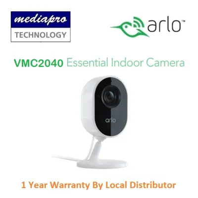 Arlo VMC2040 Essential Indoor Security Camera, WiFi 1080p Full HD Video, Automated Privacy Shield, 130° Viewing Angle, 2-Way Audio, Works with Alexa and Google Assistant - Local Distributor Warranty