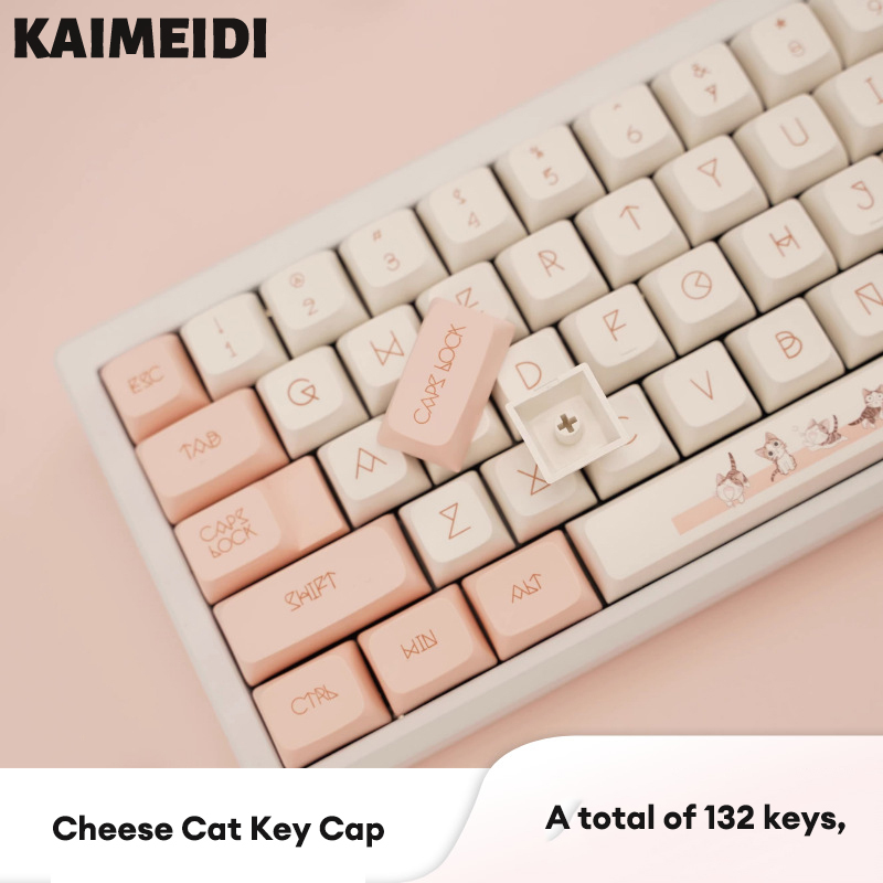 Kaimeidi pho mát mèo Keycap phím Bàn phím cơ PBT quá trình thăng hoa xda Tùy chỉnh cao DIY Cá nhân hoá phím