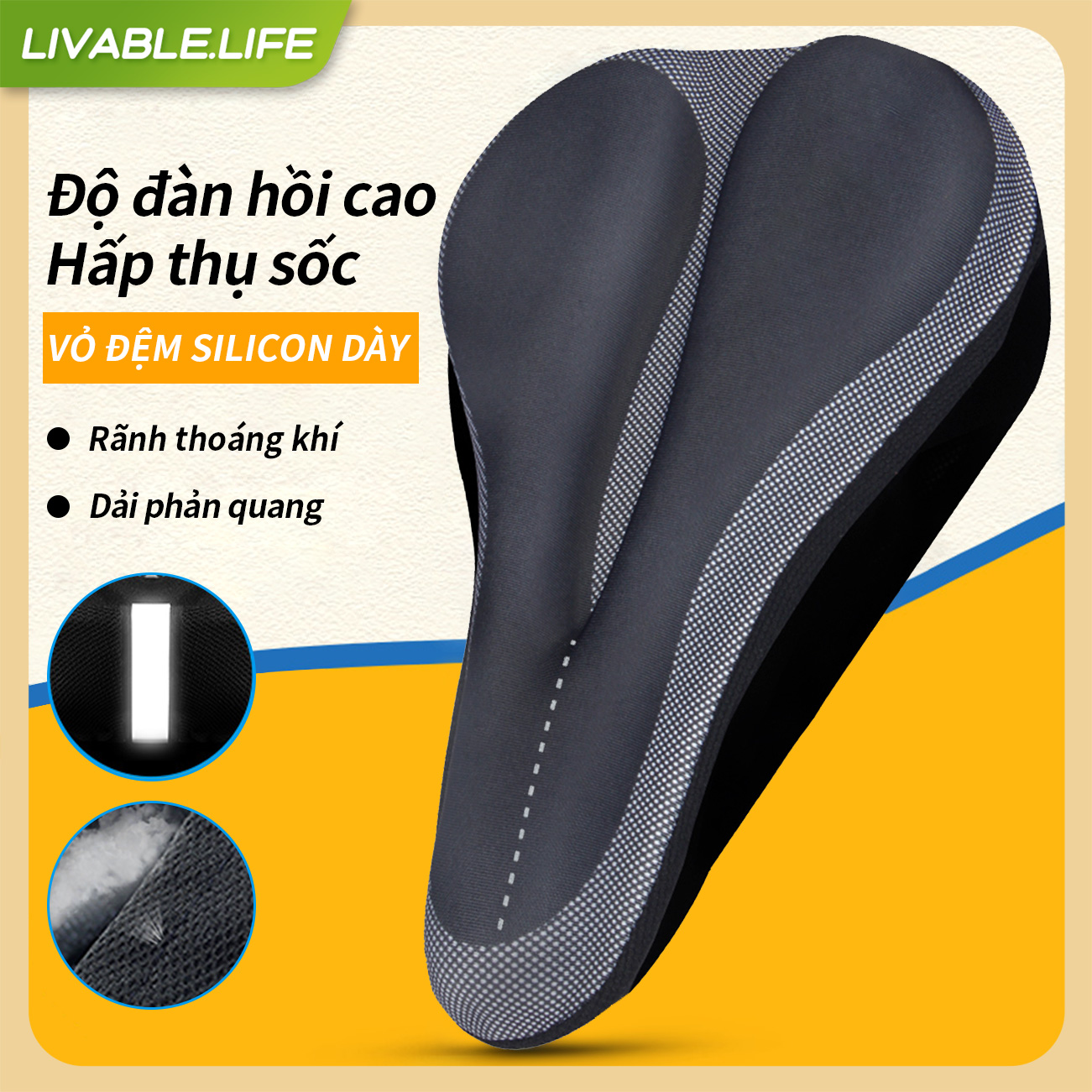 Đệm Bọc Yên Xe Đạp Thể Thao Bọc yên xe đạp thể thao siêu êm Đệm Silicol Gel chống ê mỏi