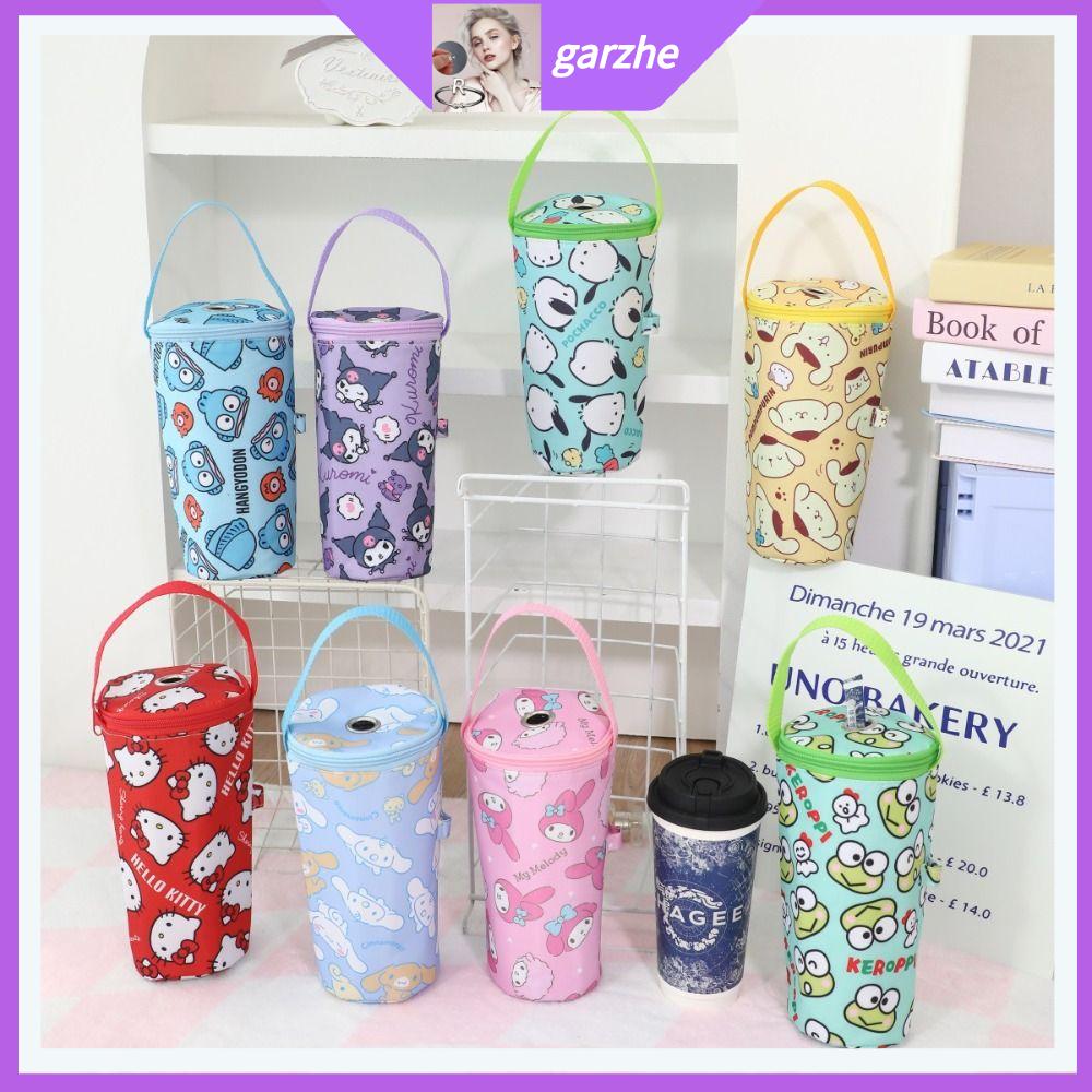 GARZHE24272 Bảo quản nhiệt Túi tote trà sữa Sanrio Kuromi. Hello Kitty. Nắp cốc cách nhiệt Di động Có thể tái sử dụng Túi cầm tay Đang đi du lịch