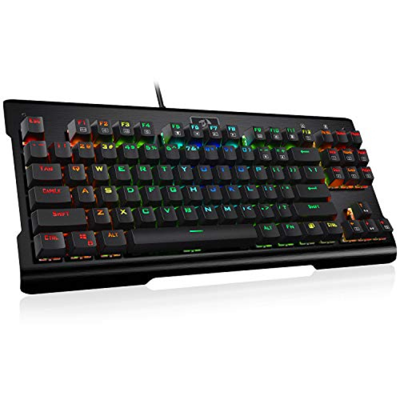 Redragon K561 VISNU Mechanical Gaming Keyboard, Anti-ghosting 87 Keys, RGB Backlit, Wired Compact Keyboard with Clicky Blue Switches for Laptop, Windows, PC Games Singapore