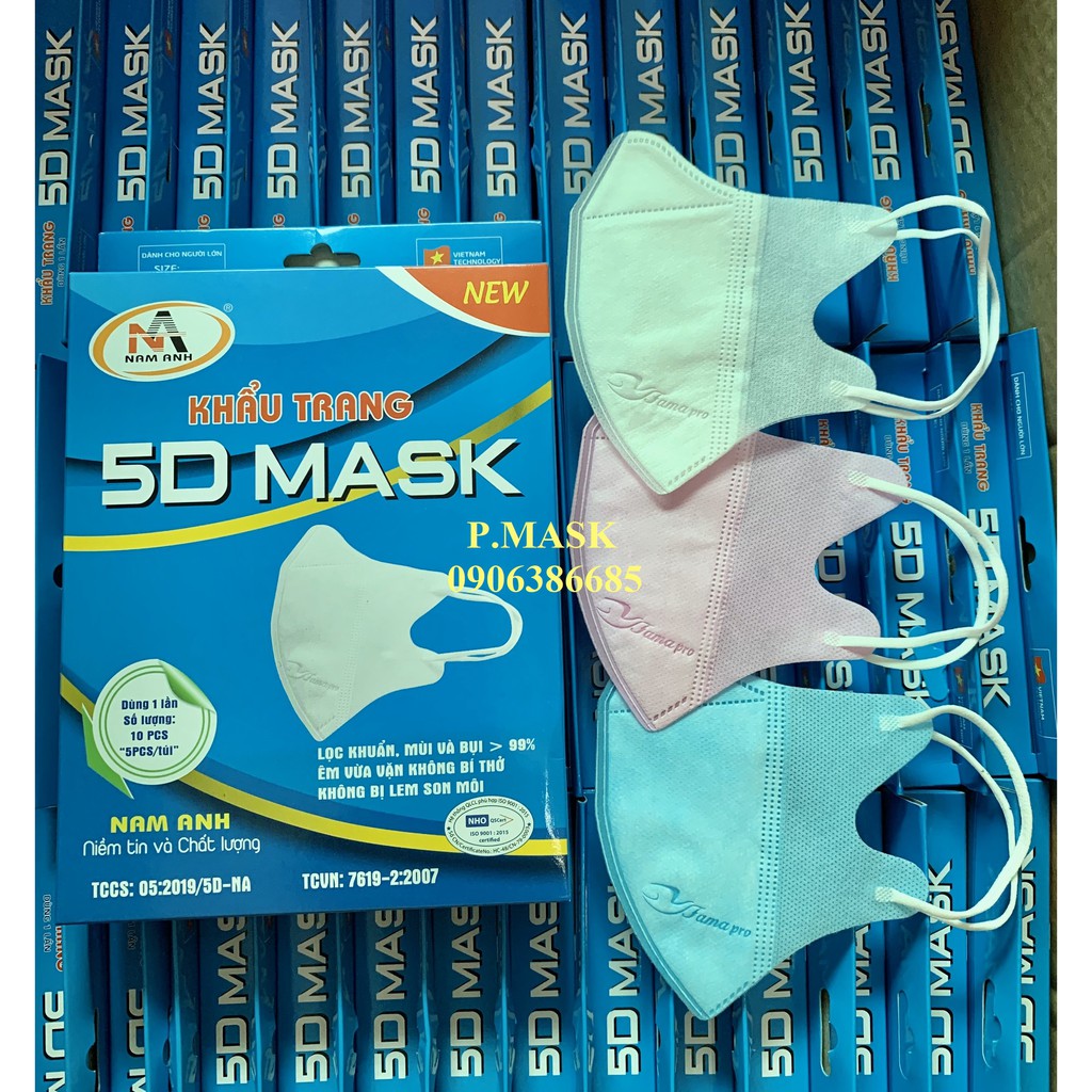 10 cái khẩu trang 5D Famapro Nam Anh thiết kế 3d Mask - Khẩu trang y tế Nam Anh 3d mask