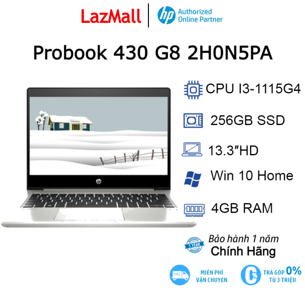 Laptop HP Probook 430 G8 2H0N5PA I3-1115G4| 4GB| 256GB| 13.3″HD| OB| Win10