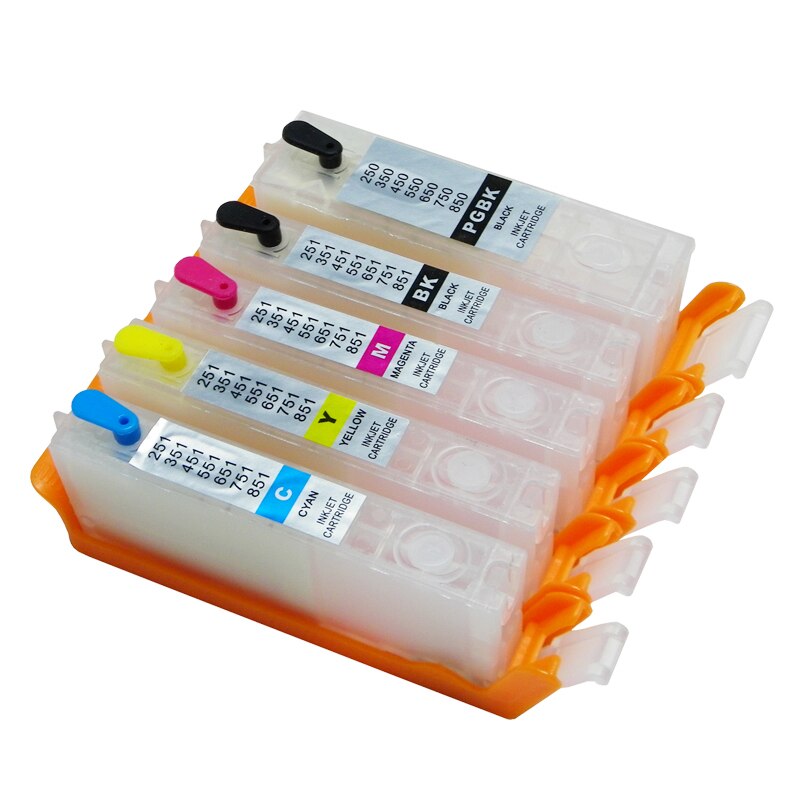 5 Colors Pgi-270 Cli-271 Refillable Ink Cartridges For Canon Pixma Mg5720/5721/5722/6820/6821/6822 With Arc Chips