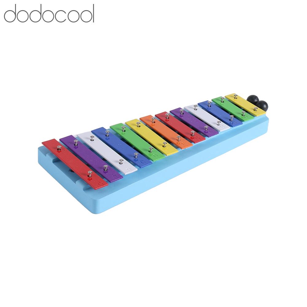Dodocool SIUKE 13 nốt Glockenspiel Xylophone Phím kim loại đầy màu sắc Bộ gõ Nhịp điệu Nhạc cụ cầm tay với 2 cái vồ Quà tặng cho người mới bắt đầu Học sinh
