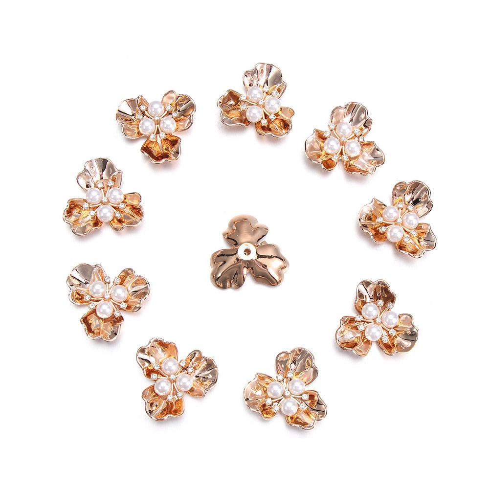 [SOJU] 10Pcs Sparkling Crystal Hair Pins Decoration Pearl Flower Rhinestone Buttons Pearl Button Wedding Decor Diy Alloy Clothes Sewing ☆ ราคา  14,249 บาท*ส่งฟรี