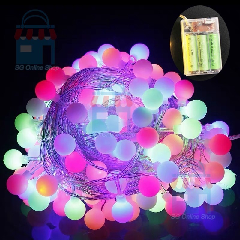 Hari Raya Lights 10M Crystal Ball Garland String Lights 80LED Fairy Lights USB&Battery Operated For Hari Raya Decoration