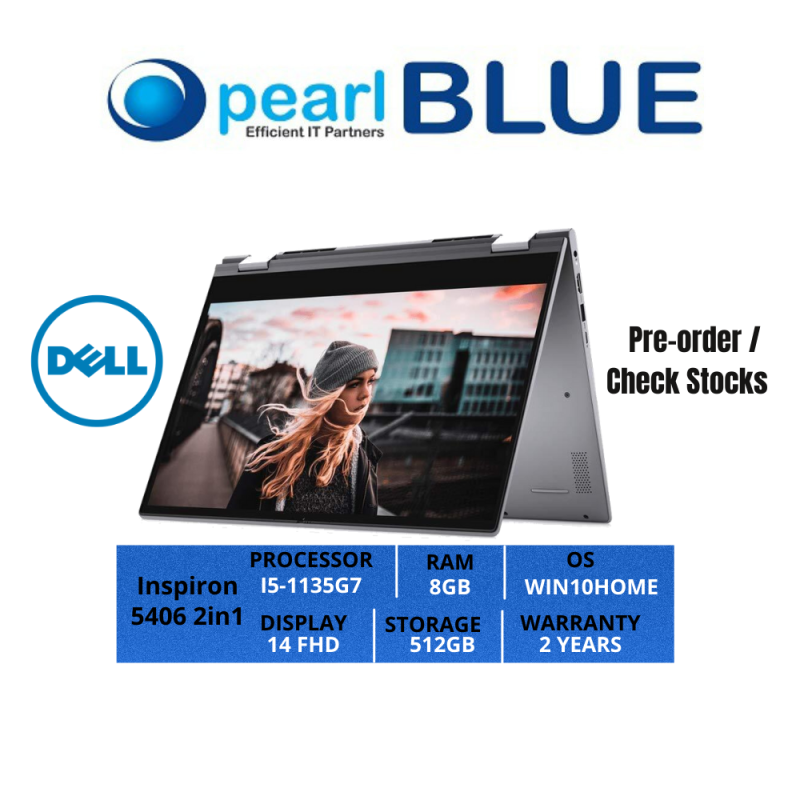 Dell Inspiron 14 | 5406 2in1 | I5-1135G7 | 8GB | 512GB | 14 FHD | 1.65KGS | WIFI6 | WIN10HOME | 2 YEARS WARRANTY