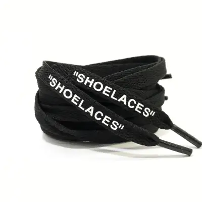 SHOELACES Off White Replacement Shoelace Black 1 Pair