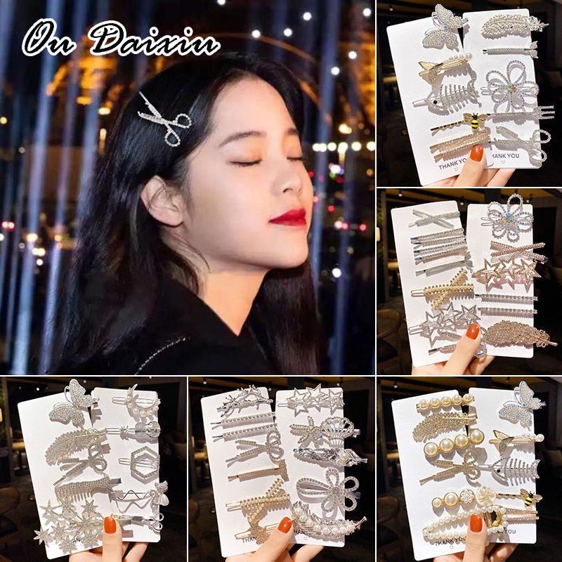 OUDAIXIU คลิปผมหินเรียงรายรูปแบบต่างๆตัวเลือกแฟชั่นผู้หญิงน่ารัก ราคา 12 บาท*ส่งฟรี