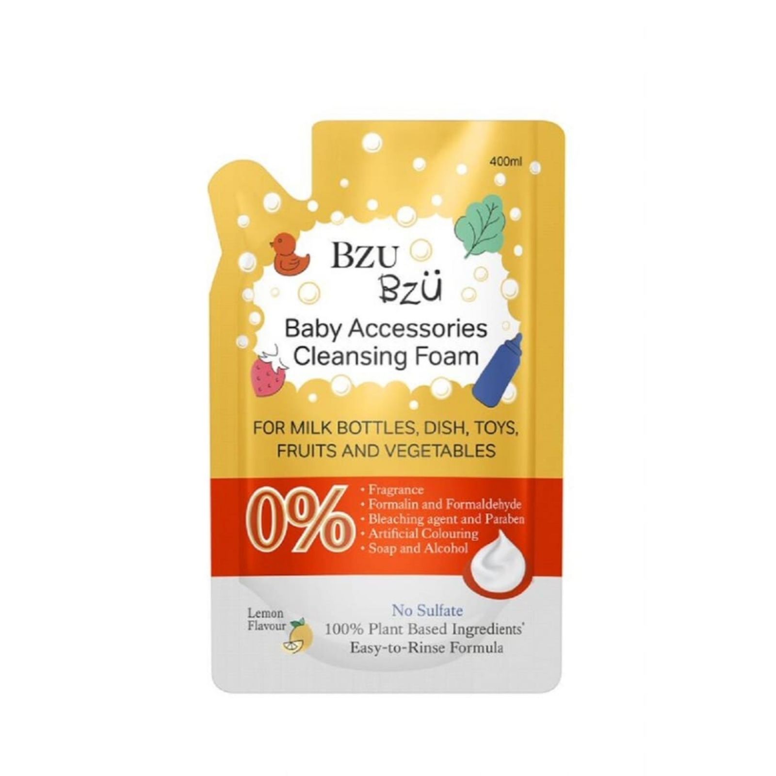 Bzu Bzu Baby Accessories Cleansing Foam 400ml Refill - Lemon