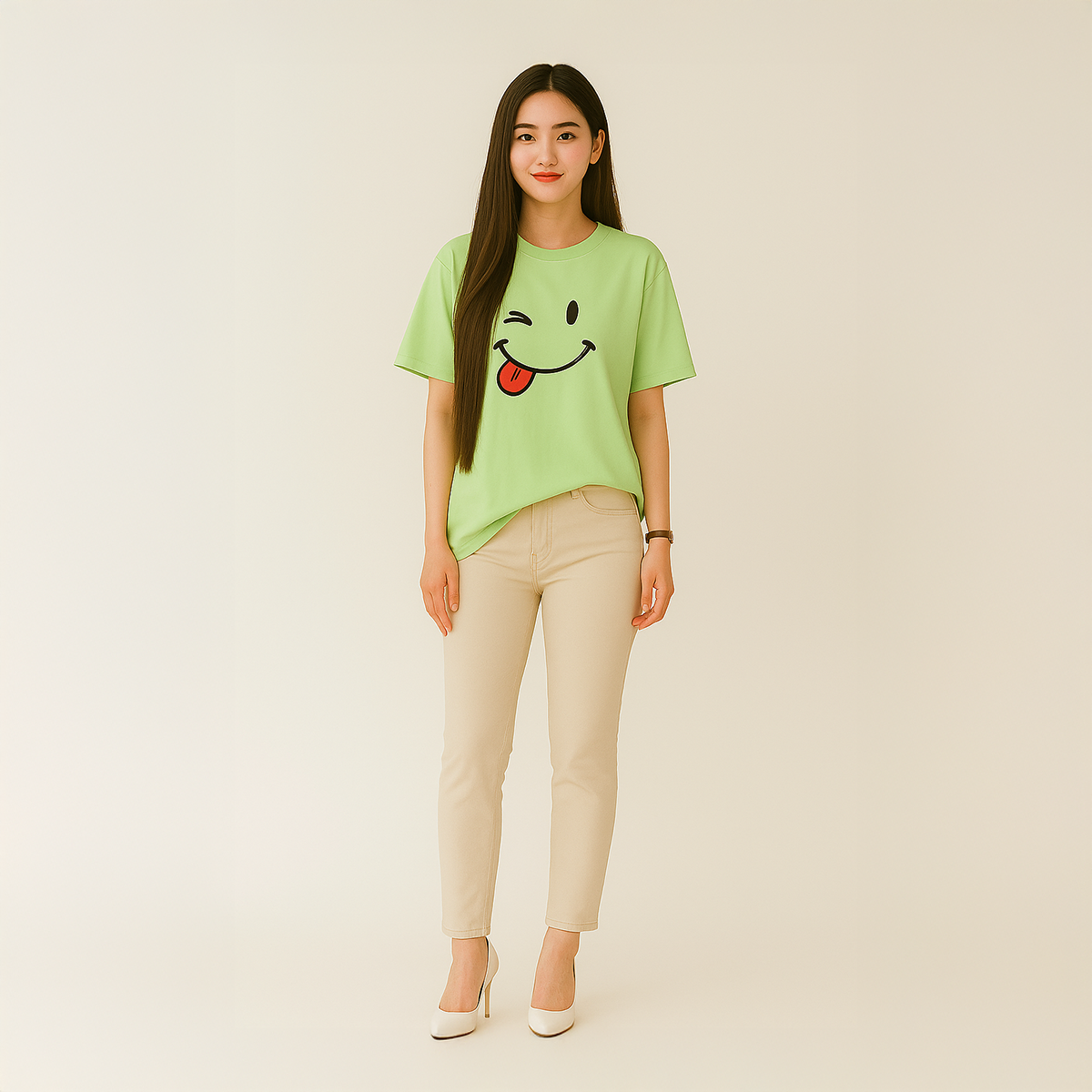 SA Traders Naughty Smile Printed T-Shirt For Women and Girls / Tshirts For Girls / Tshirts for Women / Women Tshirts / Girls Tops / Girls Tshirts / Dress For Girls