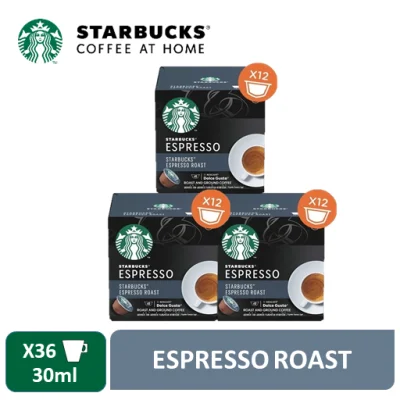 (Bundle of 3) Starbucks Espresso Roast by Nescafe Dolce Gusto Coffee Capsules / Coffee Pods 12 Servings [Expiry Mar 2022]