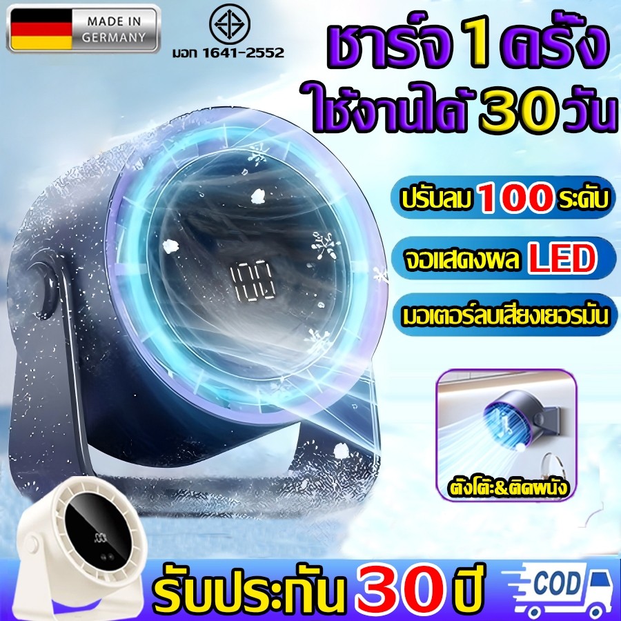 Electric Table Fan with 100-Level Wind Speed Adjustment