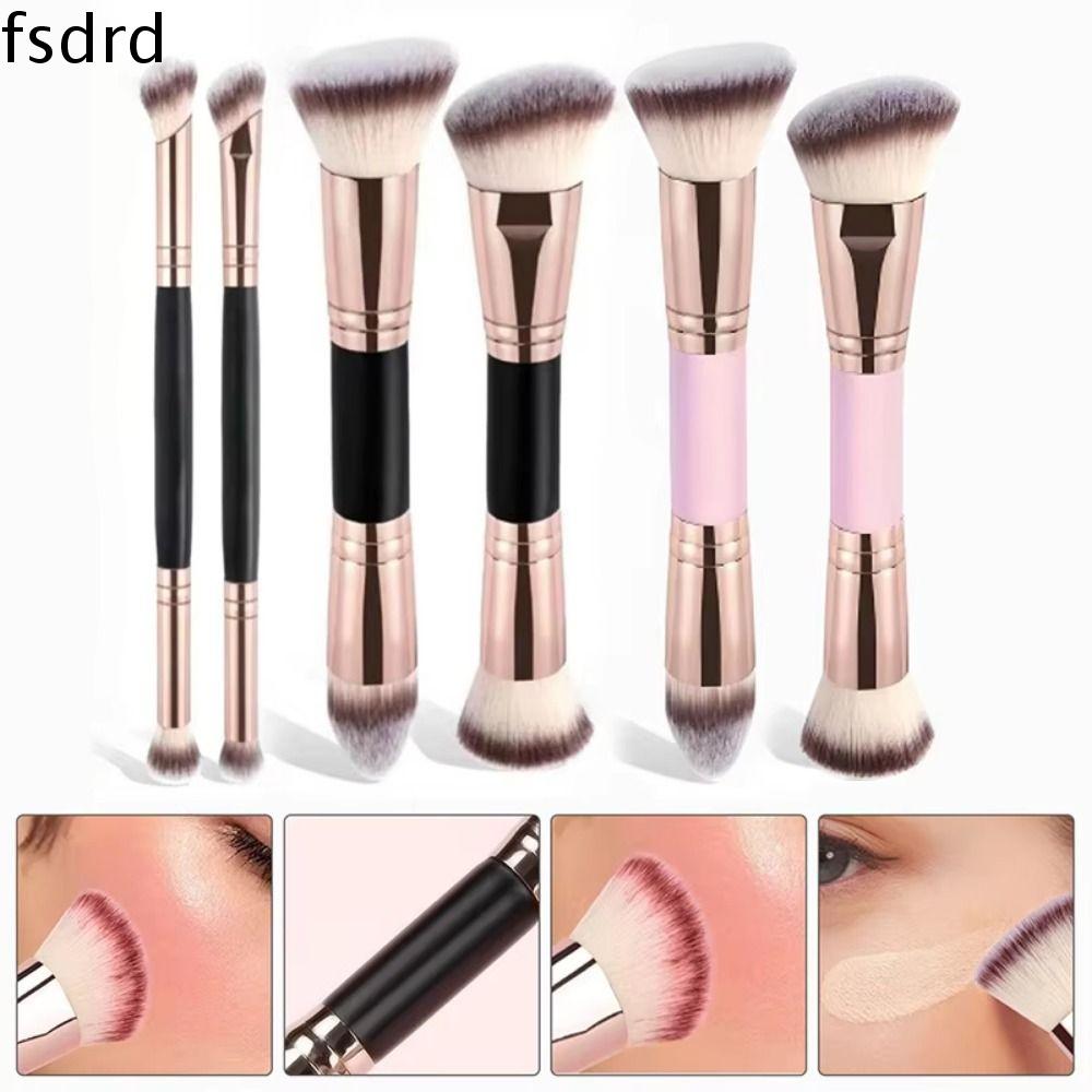 FSDRD 2/4/5Pcs Đầu nghiêng Cọ trang điểm hai đầu Đỉnh phẳng Lông bàn chải mềm Bộ cọ trang điểm nền Chuyên nghiệp Hai đầu Bộ cọ trang điểm Trang điểm cho người mới bắt đầu