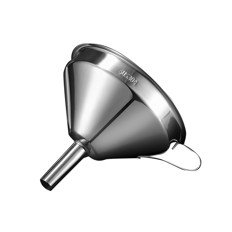Phễu inox 304 nhà bếp, đổ lọc rò rỉ dầu, chất lỏng, phễu dầu inox, phễu rượu đường kính lớn