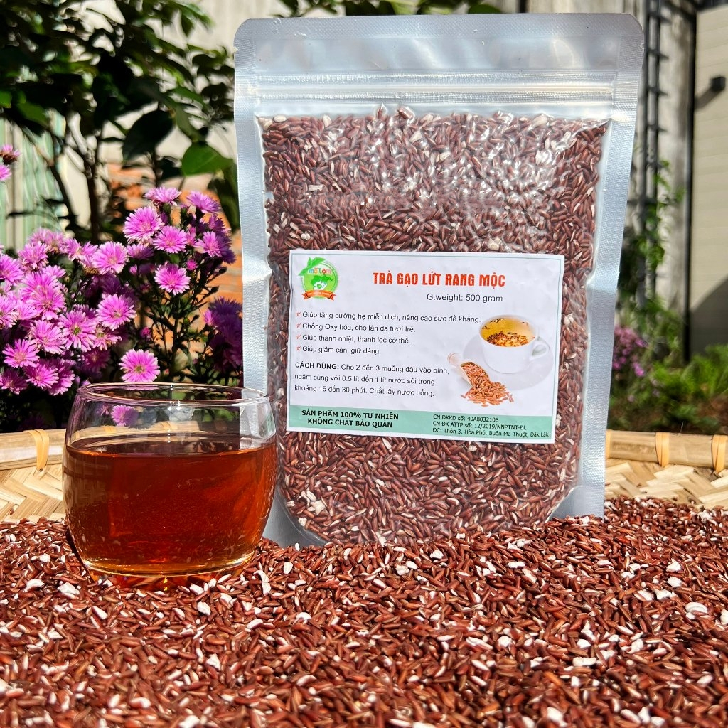 1KG Trà gạo lứt huyết rồng rang mộc, trà gạo lứt hỗ trợ giảm cân cực tốt  nguyên chất nhà làm , trà thảo mộc
