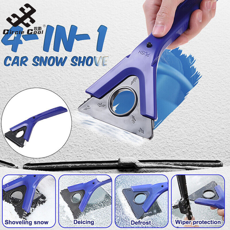 Vòng tròn xe đẹp xẻng dọn tuyết Kính Đồ cạo đá đa chức năng kính chắn gió cửa sổ sương loại bỏ Dụng cụ chải