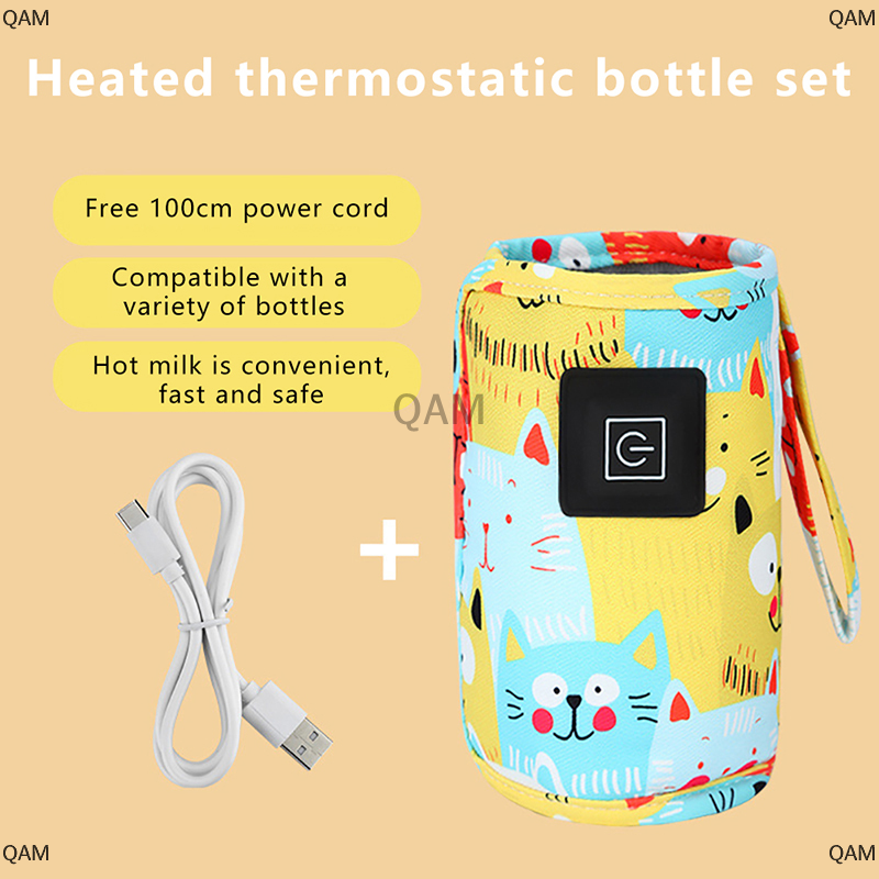 QAM Máy làm ấm nước sữa USB túi cách nhiệt cho xe đẩy du lịch máy làm nóng