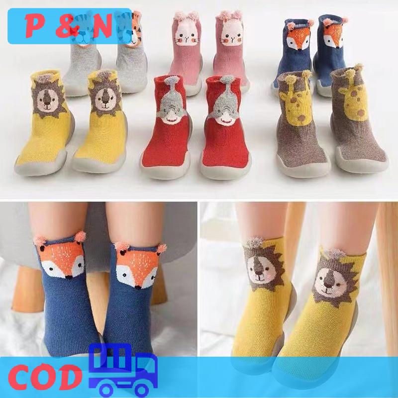 P&N Bé đầu tiên Giày Toddler Walker trẻ sơ sinh chàng trai cô gái trẻ em cao su mềm duy nhất sàn chân trần trẻ sơ sinh mềm duy nhất Toddler Giày