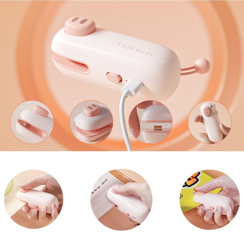 SR2N Cầm tay Máy hàn túi mini Thiết kế theo chủ đề hoạt hình Thao tác một lần Máy hàn nhiệt Niêm phong nhanh chóng Di động Máy hàn kín Bảo quản đồ ăn nhẹ