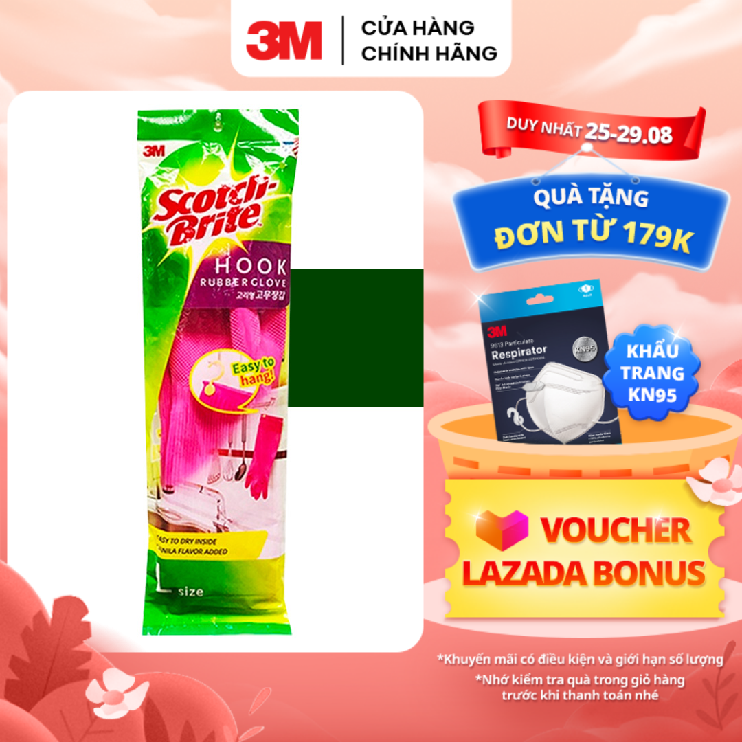 Găng tay gia dụng 3M™ Scotch-Brite™, làm từ cao su thiên nhiên, 38cm, Dùng cho rửa chén, vệ sinh gia đình & giặt quần áo