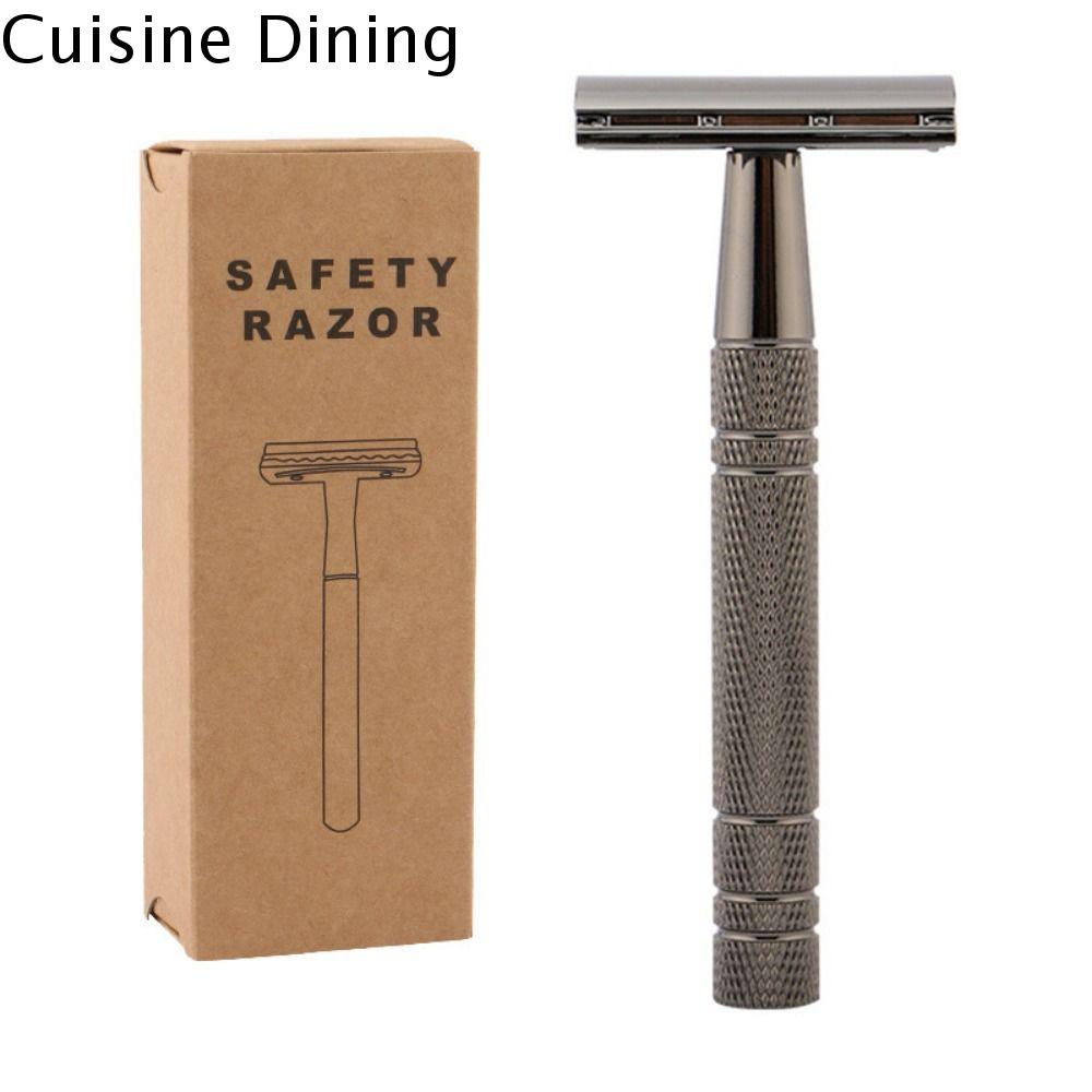 CUISINE Thép không gỉ Du lịch Dụng cụ tẩy lông Nữ Nhẹ Tay cầm Cạo râu nam cổ điển Nhãn hiệu Dao Cạo Râu Dao cạo an toàn Dao cạo hai cạnh