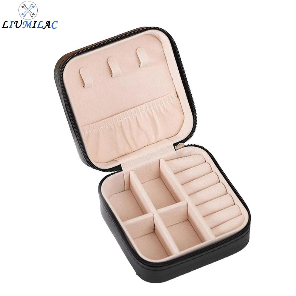 LIUMILAC Portable Mini Jewelry Case Leather Organizer Box for Earrings and Bracelets ราคา 114 บาท*ส่งฟรี
