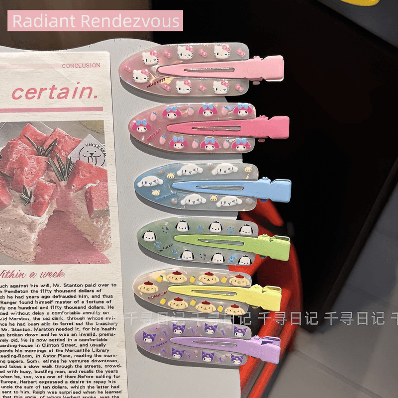 Captivating Curiosities Internet celebrity hair clip cartoon hair clip girl sweet girl colorful children's style face wash sweet seaside bangs clip (one set) ราคา  27 บาท*ส่งฟรี