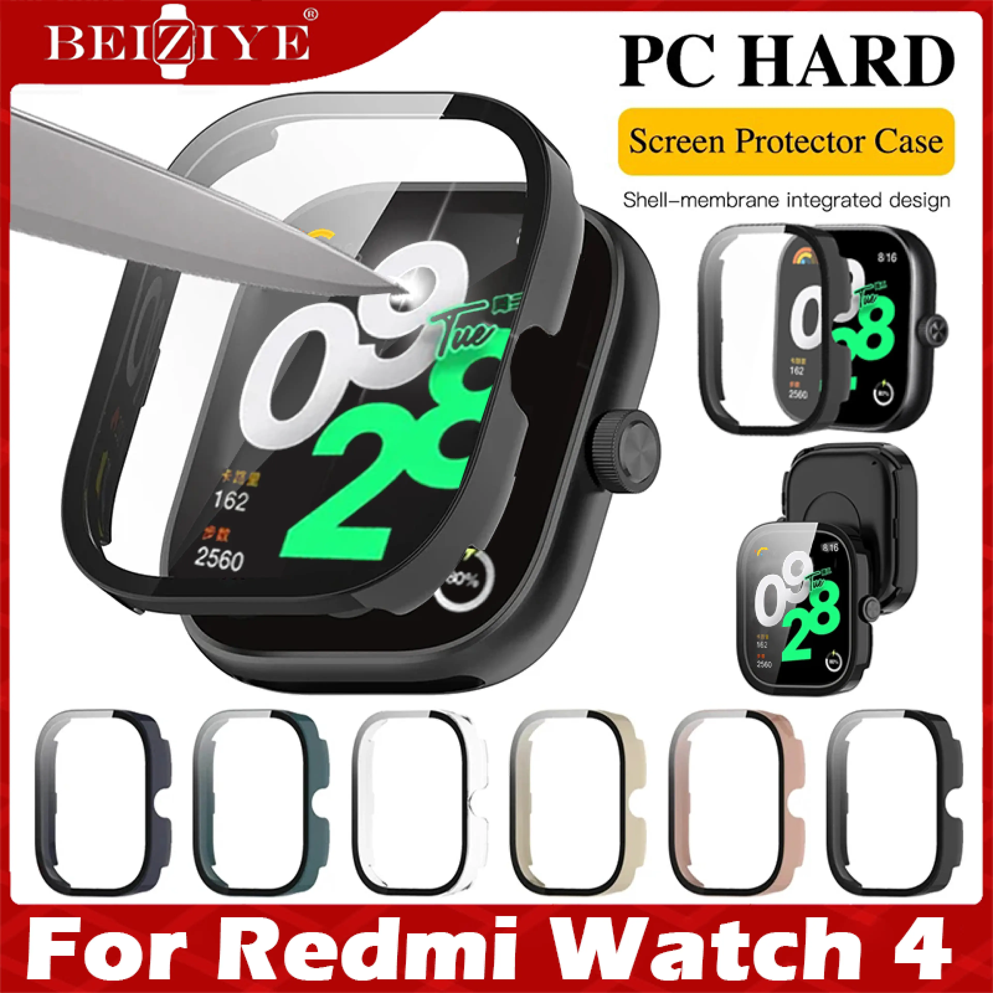 ตัวเรือน + กระจก คลุมทั้งหน้าจอ for Xiaomi Redmi Watch 4 เคส กันรอย ฟิล์มติดนาฬิกา Anti-scratch Film Bumper Protective Cover for Redmi Watch4 เคส เคสกันรอยหน้าปัดนาฬิกา
