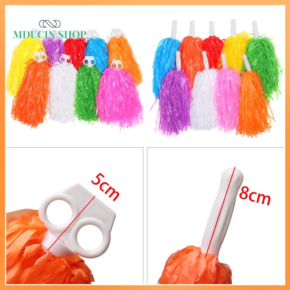 MDUCIN SHOP 1pair Buổi hòa nhạc Hoa thi Tay cầm lỗ đôi Bóng cổ vũ Cheerleading Đồ dùng thể thao của Câu lạc bộ Người trang trí tiệc khiêu vũ Hoạt náo viên pompoms