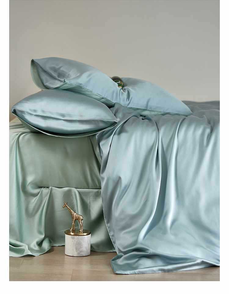 Set di biancheria da letto 60 pezzi in Tencel Four tinta unita Ice Silk Summer Naked, lenzuolo con angoli elasticizzati, set copripiumino, set di lenzuola in tre pezzi AoyuejHasd-CB