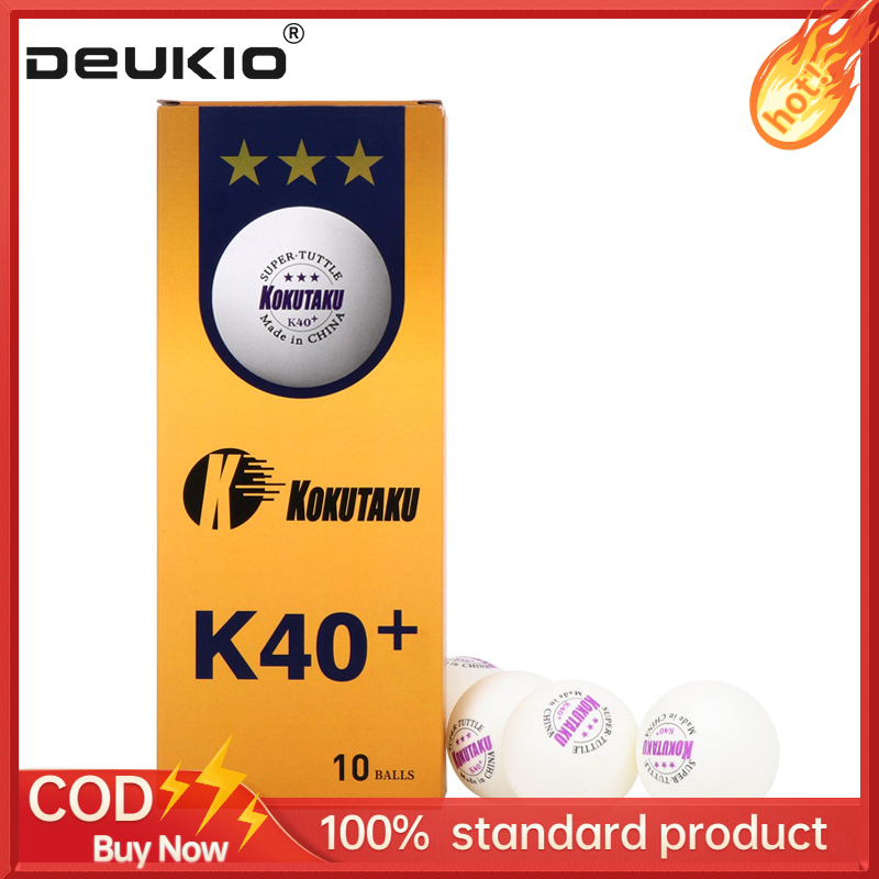 DEUKIO Competition: Table tennis boxed balls: 10 pieces, three yellow-white, 40+mm new material sewing balls ราคา 145 บาท*ส่งฟรี