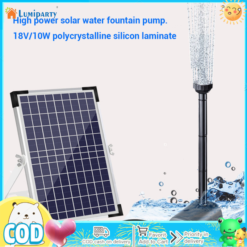 Ground Bird Bath With Solar Pump, 10W Water Feature Outdoor DIY Solar Bird Bath Fountain With 8 Nozzles, Solar Powered Water Fountain, Outdoor Bird Feeder ราคา 2,631 บาท*ส่งฟรี